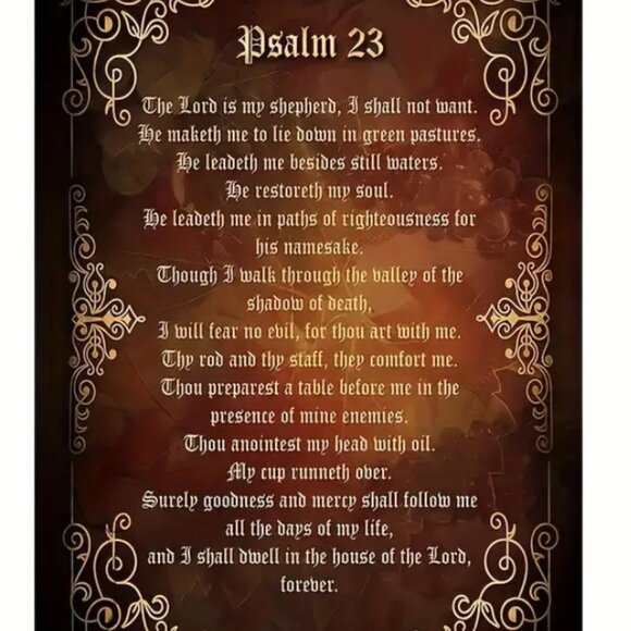 Other - Psalm 23 Metal Wall Art Spiritual Decor Christian Home Blessing 8x12" Sign